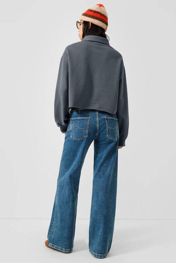 QS sweater met polokraag antraciet - Foto 3