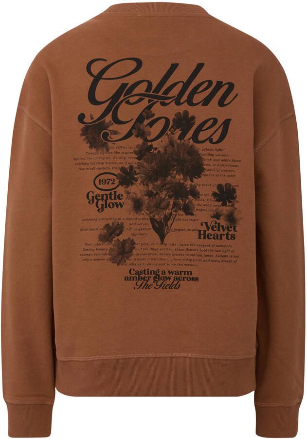 QS sweater met backprint bruin - Foto 2