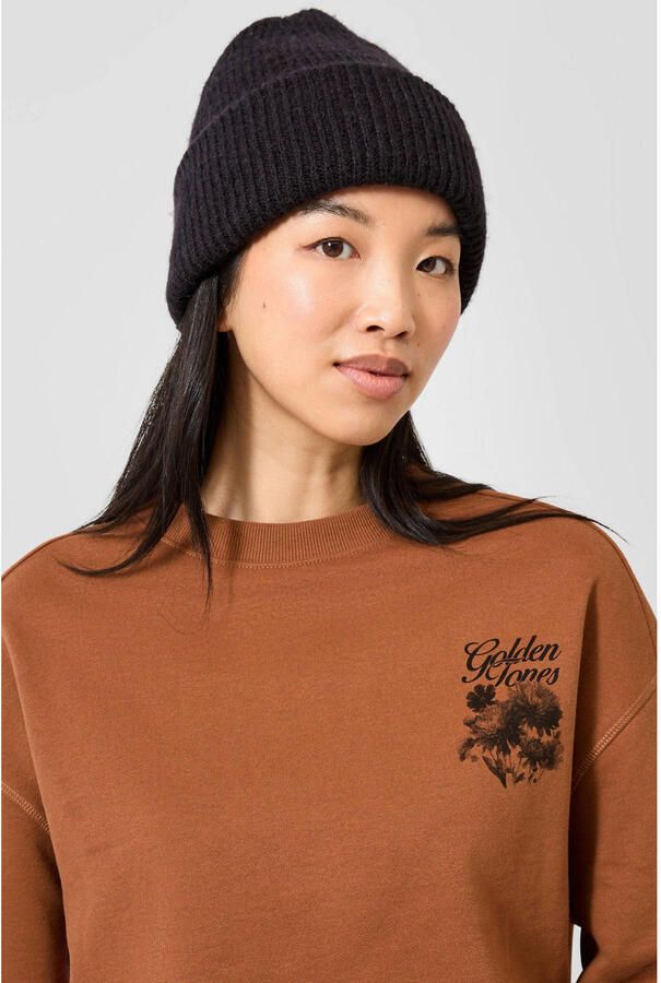 QS sweater met backprint bruin - Foto 3