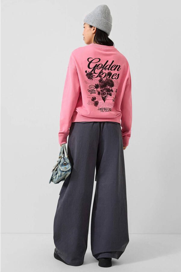 QS sweater met backprint lichtroze - Foto 2