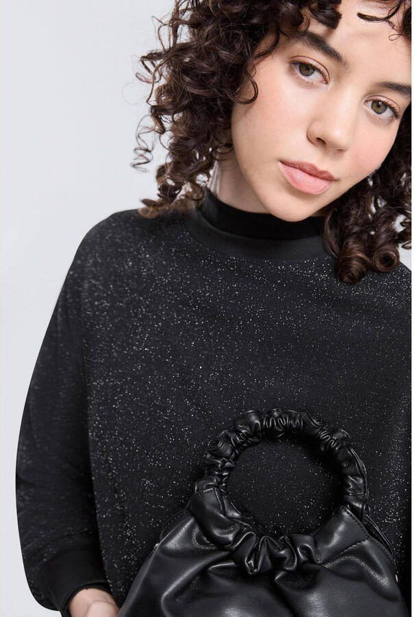 QS sweater zwart met glitter - Foto 3
