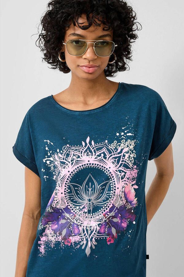 QS T-shirt donkerblauw