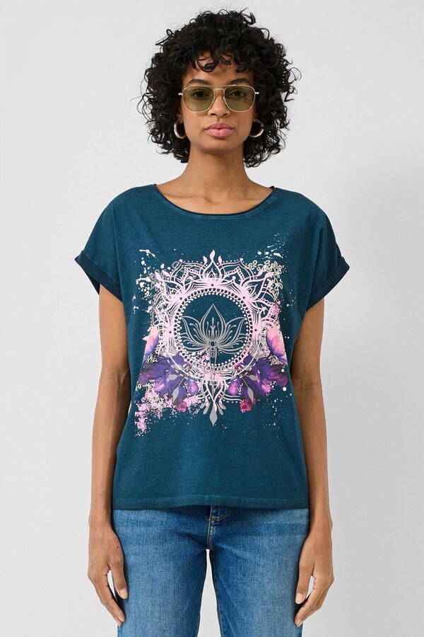 QS T-shirt donkerblauw - Foto 3