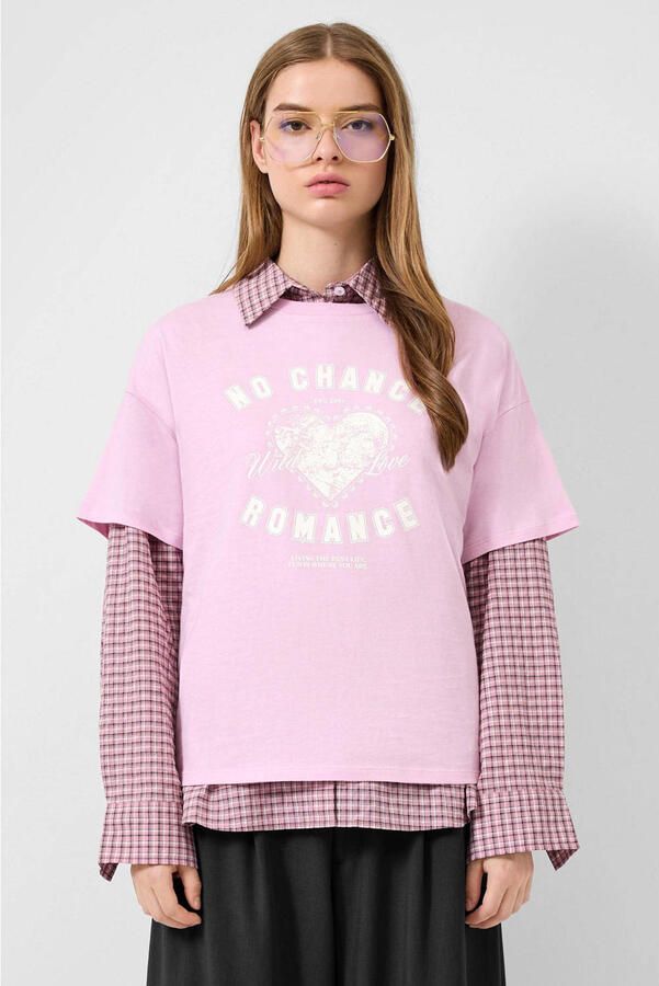 QS T-shirt lichtroze