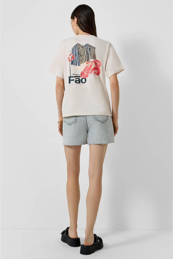 QS T-shirt met backprint beige - Foto 3