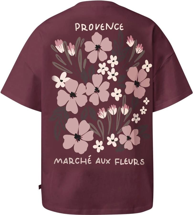 QS T-shirt met backprint donkerrood - Foto 2