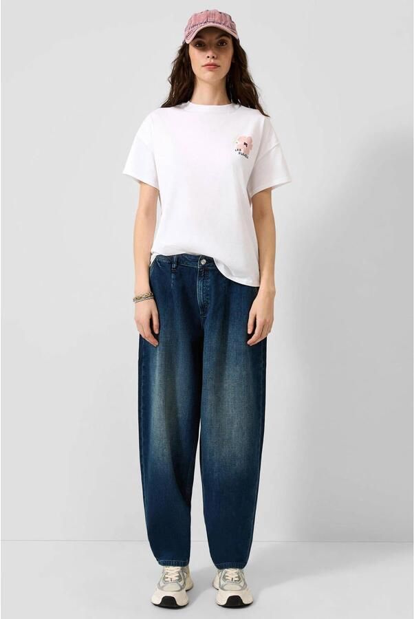 QS T-shirt met backprint wit - Foto 2