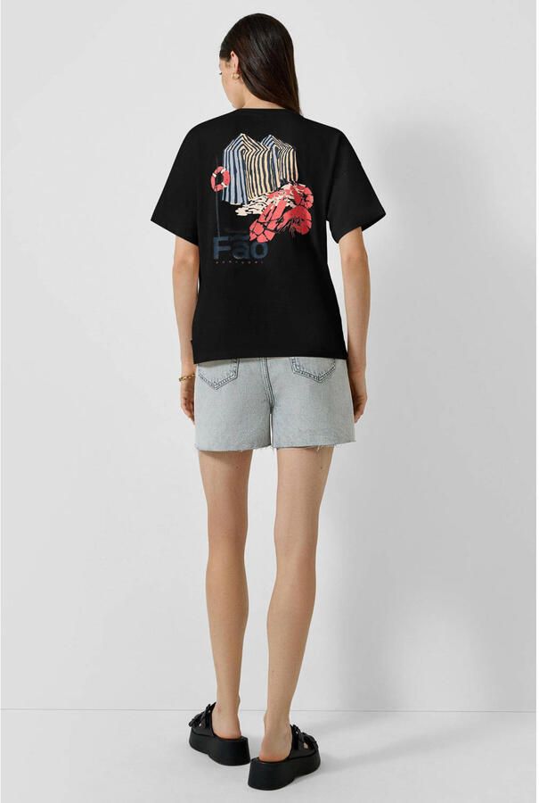 QS T-shirt met backprint zwart - Foto 2
