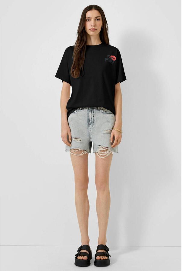 QS T-shirt met backprint zwart - Foto 3