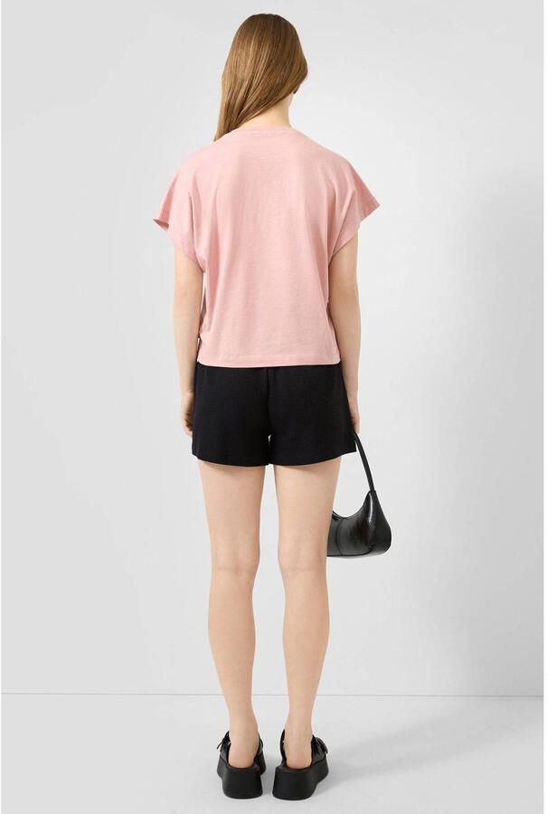 QS T-shirt met print en tekst lichtroze - Foto 2