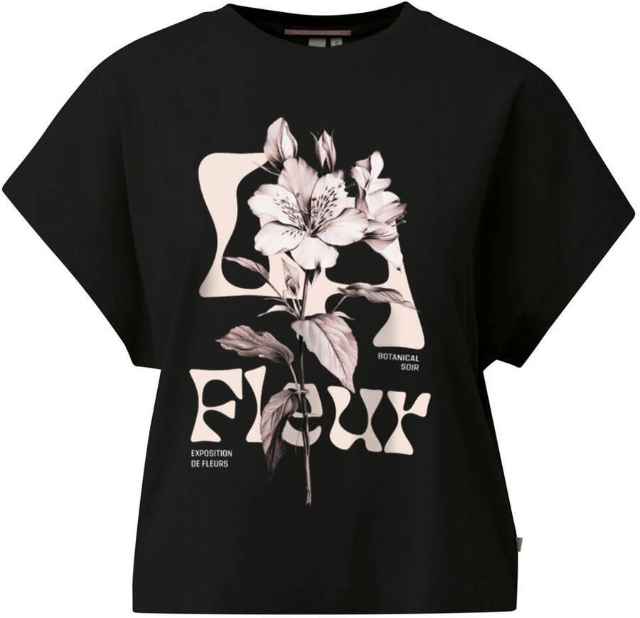 QS T-shirt met tekst zwart - Foto 2