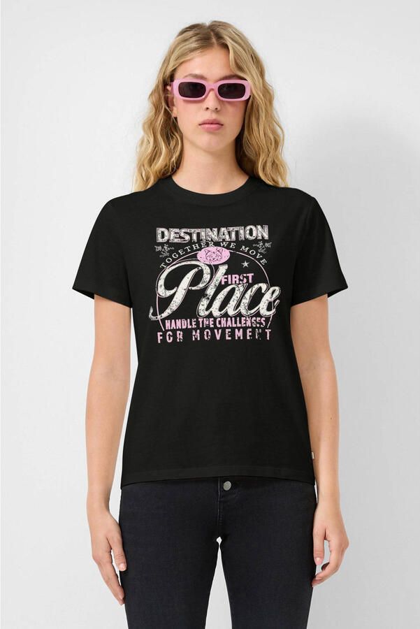 QS T-shirt zwart