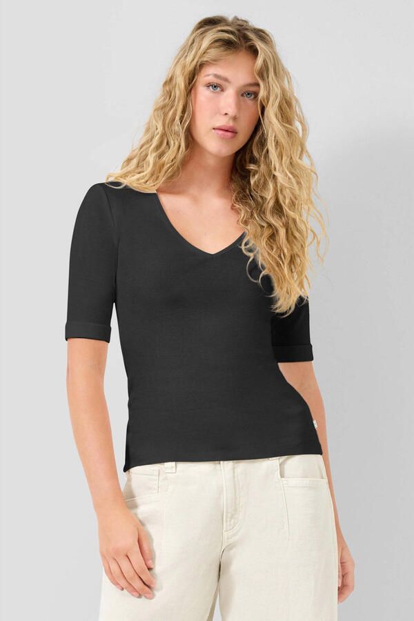 QS T-shirt zwart