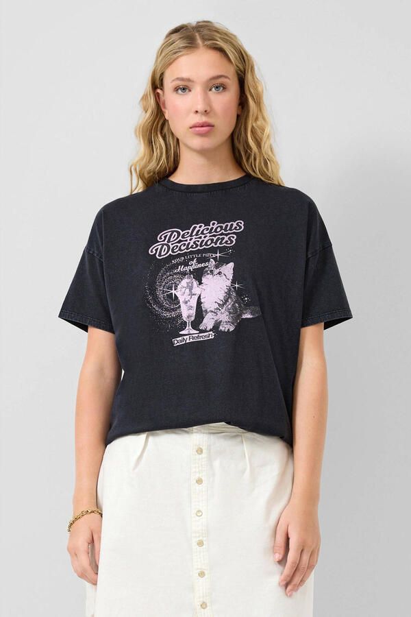 QS T-shirt zwart