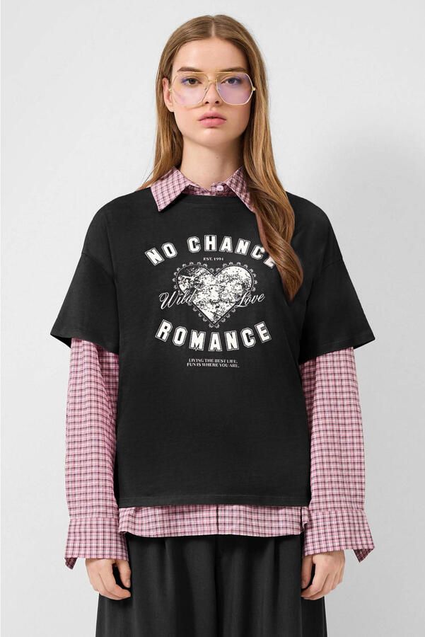 QS T-shirt zwart