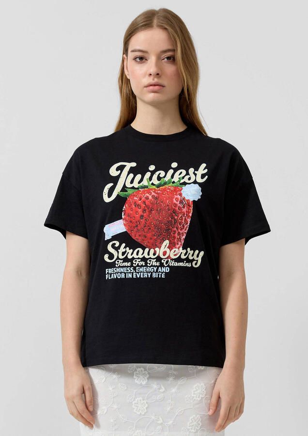QS T-shirt zwart - Foto 3