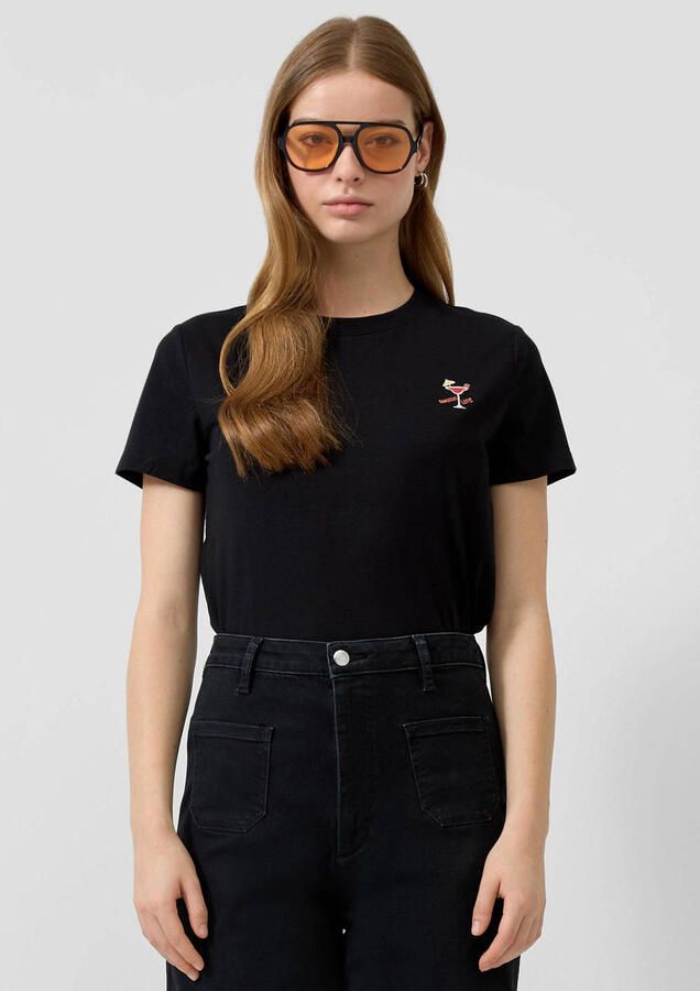 QS T-shirt zwart