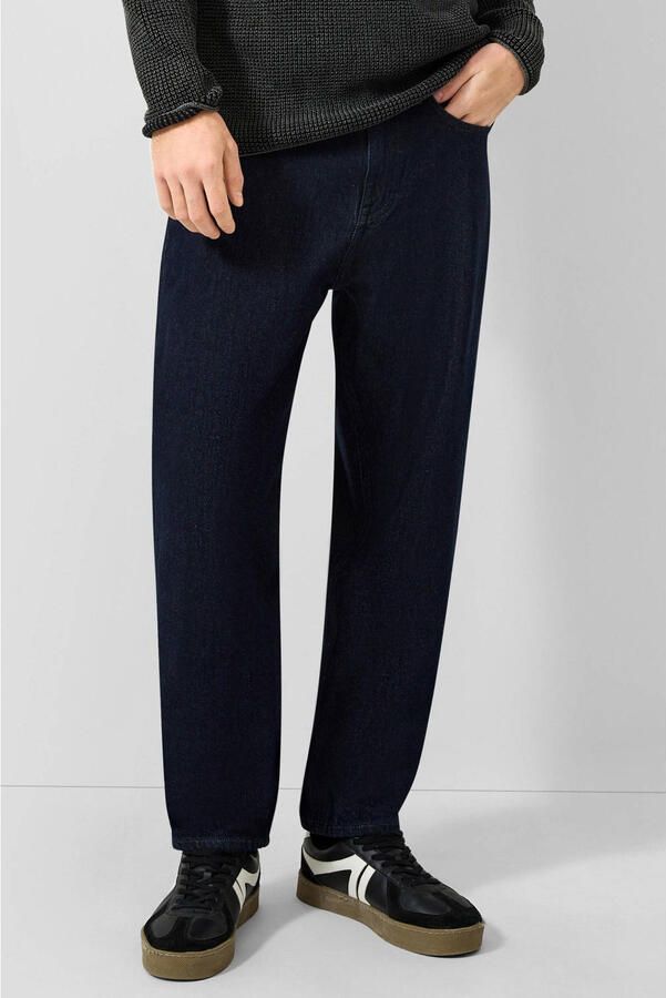 QS tapered jeans donkerblauw
