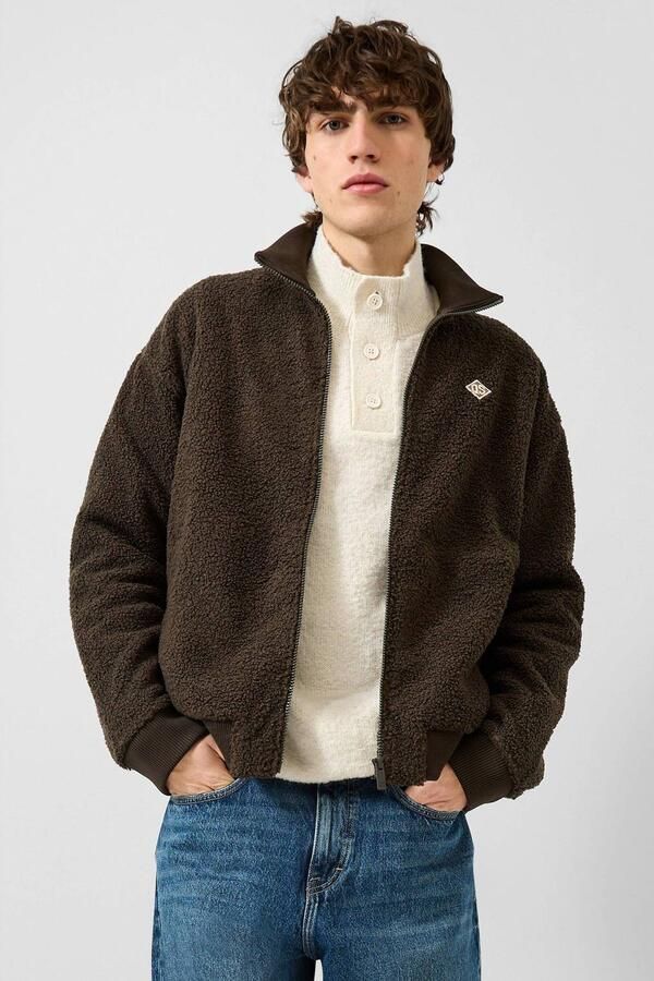 QS teddy fleecevest donkerbruin
