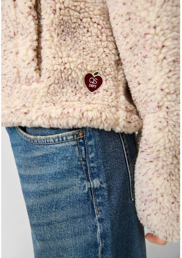 QS teddy fleecevest ecru paars - Foto 2