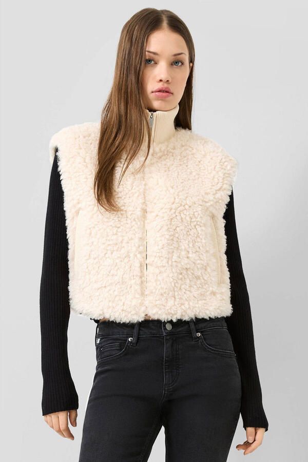 QS teddy gilet ecru