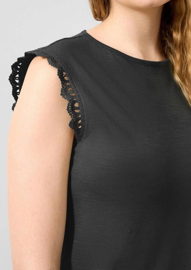 QS top broderie zwart - Foto 3