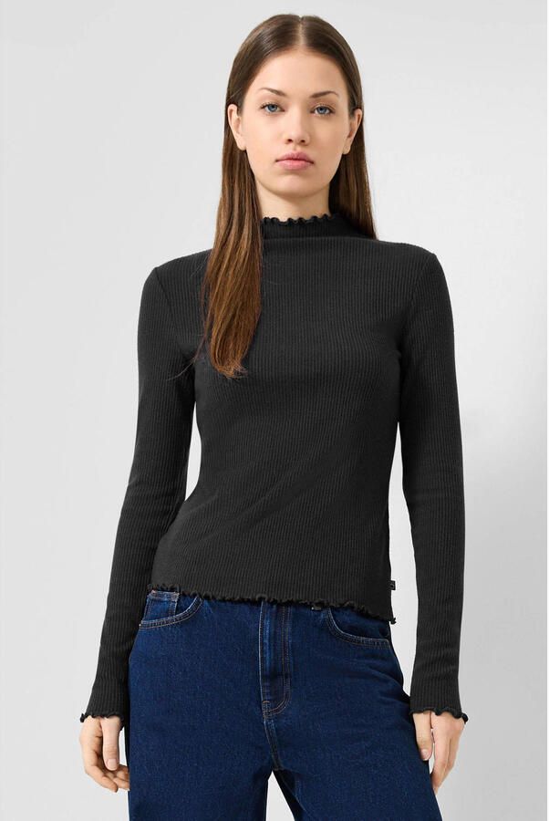 QS top met ruches antraciet
