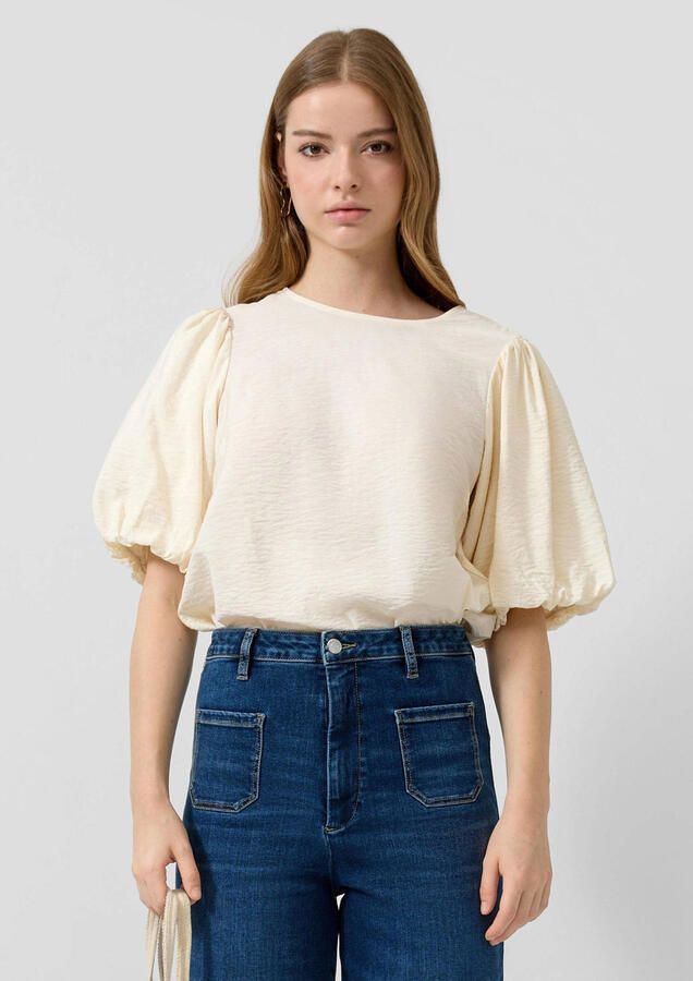 QS top met textuur ecru