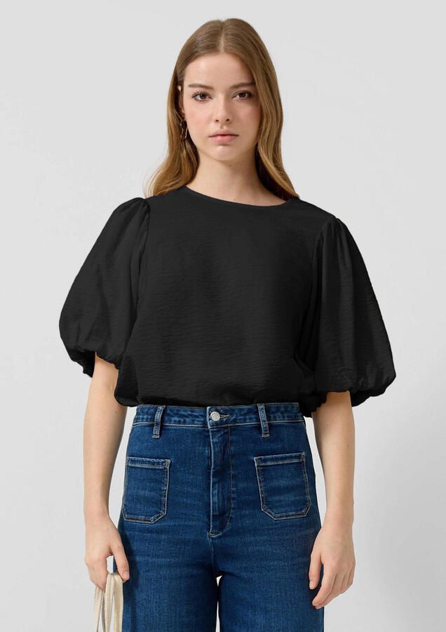 QS top met textuur zwart