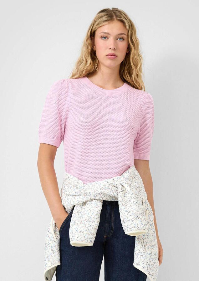 QS top roze fijngebreid
