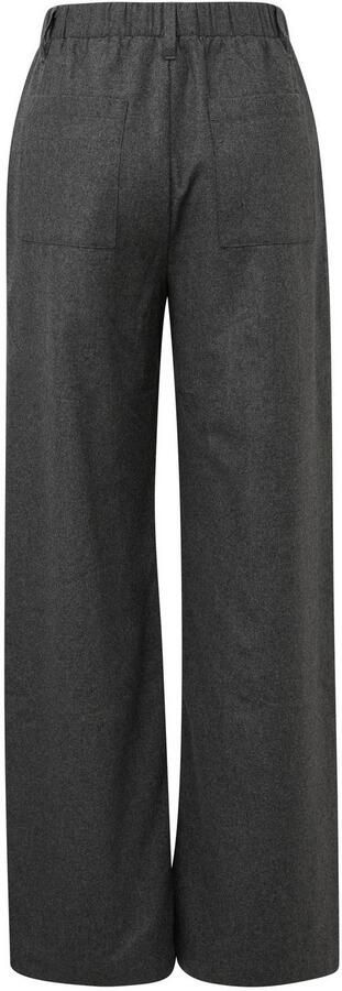 QS wide leg casual broek met wol antraciet - Foto 3
