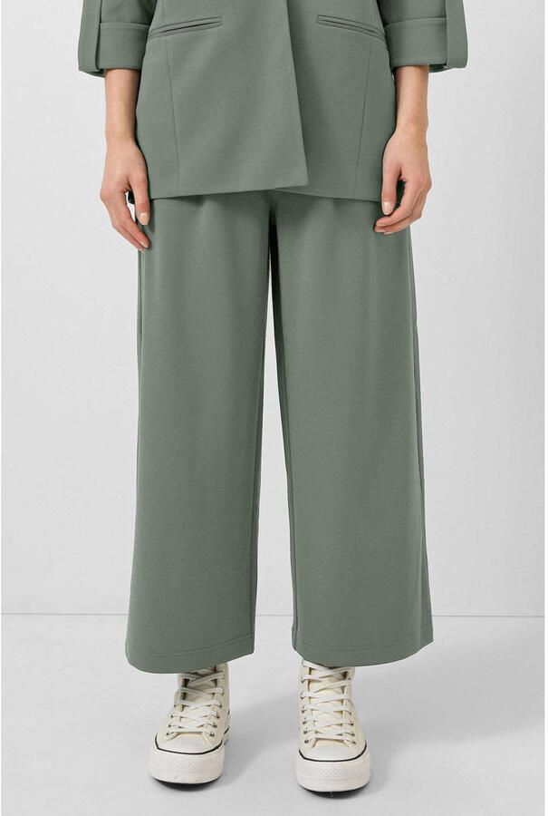 QS wide leg high waist broek kaki