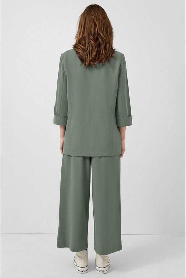 QS wide leg high waist broek kaki - Foto 2