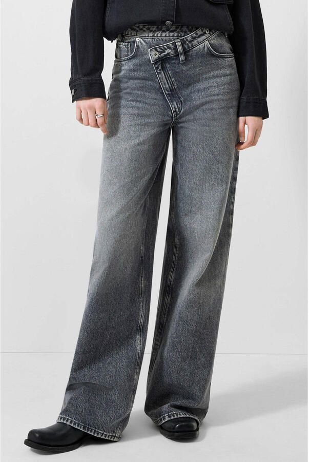 QS wide leg jeans grijs
