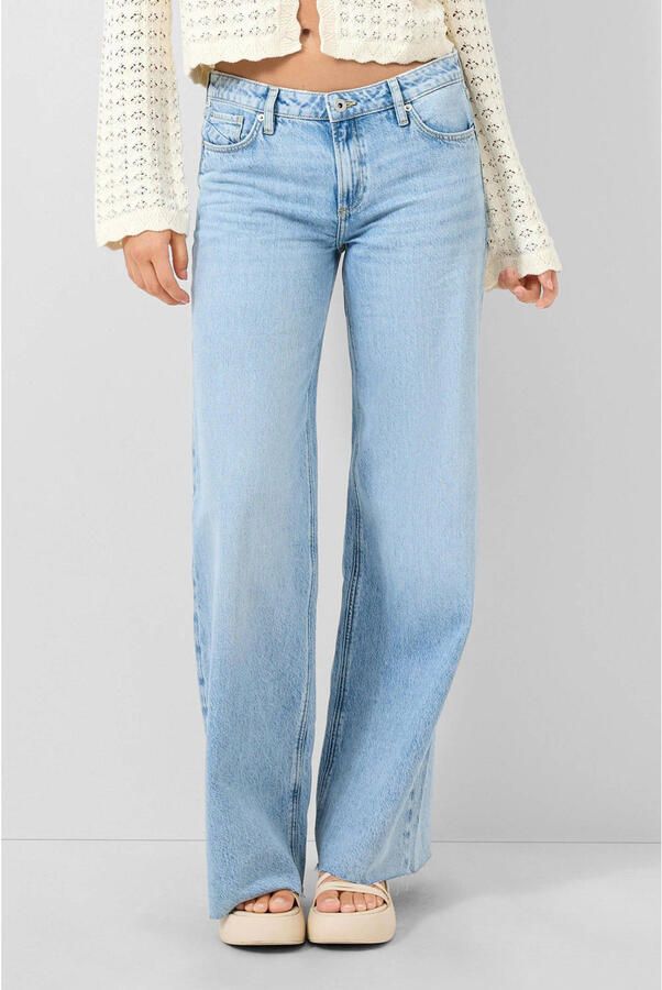QS wide leg jeans light blue denim