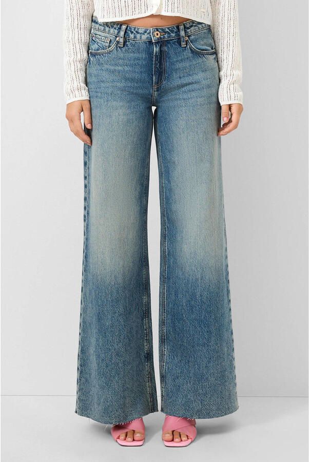 QS wide leg jeans medium blue denim