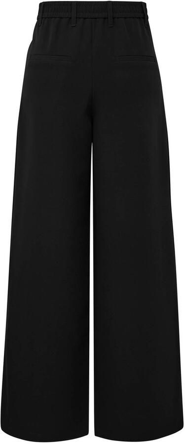 QS wide leg pantalon met plooien zwart - Foto 3