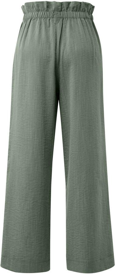 QS wide leg regular waist broek kaki - Foto 2