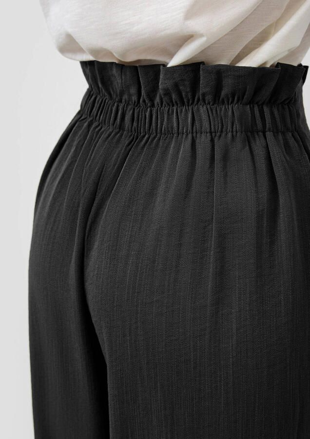 QS wide leg regular waist broek zwart - Foto 2