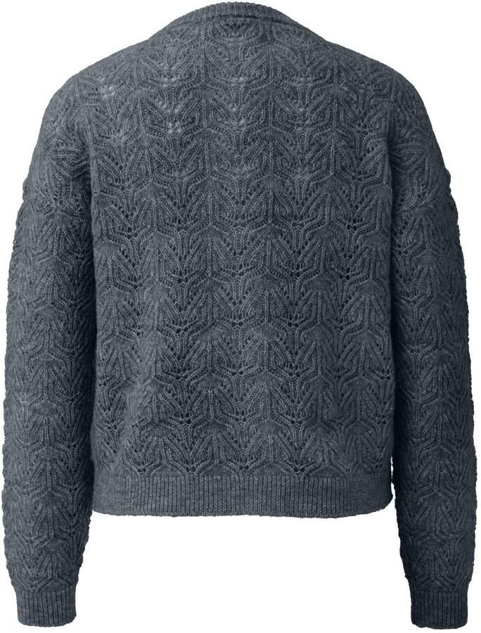 QS wollen gebreid vest antraciet - Foto 2
