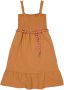 Quapi A-lijn jurk met volant roestbruin - Thumbnail 1