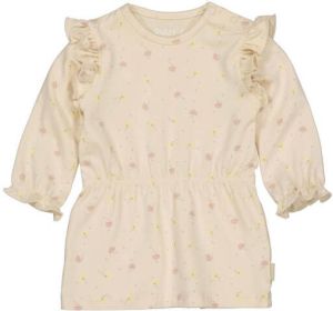 Quapi gebloemde newborn baby jurk QSABANB ecru roze