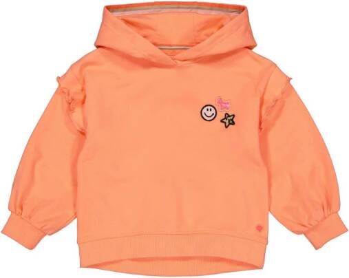 Quapi hoodie AMBER oranje Sweater Meisjes Katoen Capuchon Effen 110 116