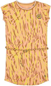 Quapi jurk QTABITA met all over print geel roze