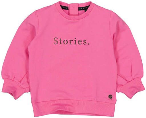 Quapi Mini sweater Selma met tekst roze