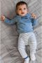 Quapi baby gestreepte regular fit broek Percy wit lichtblauw - Thumbnail 1