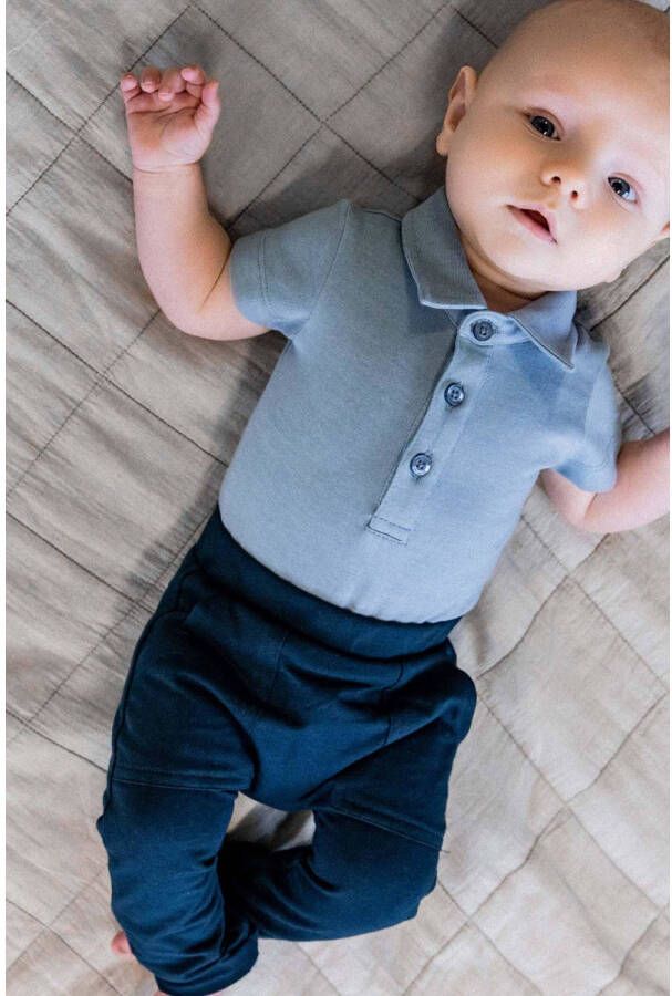 Quapi newborn baby regular fit broek Perre donkerblauw