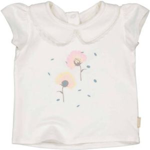 Quapi newborn baby T-shirt QSARRANB met printopdruk wit roze