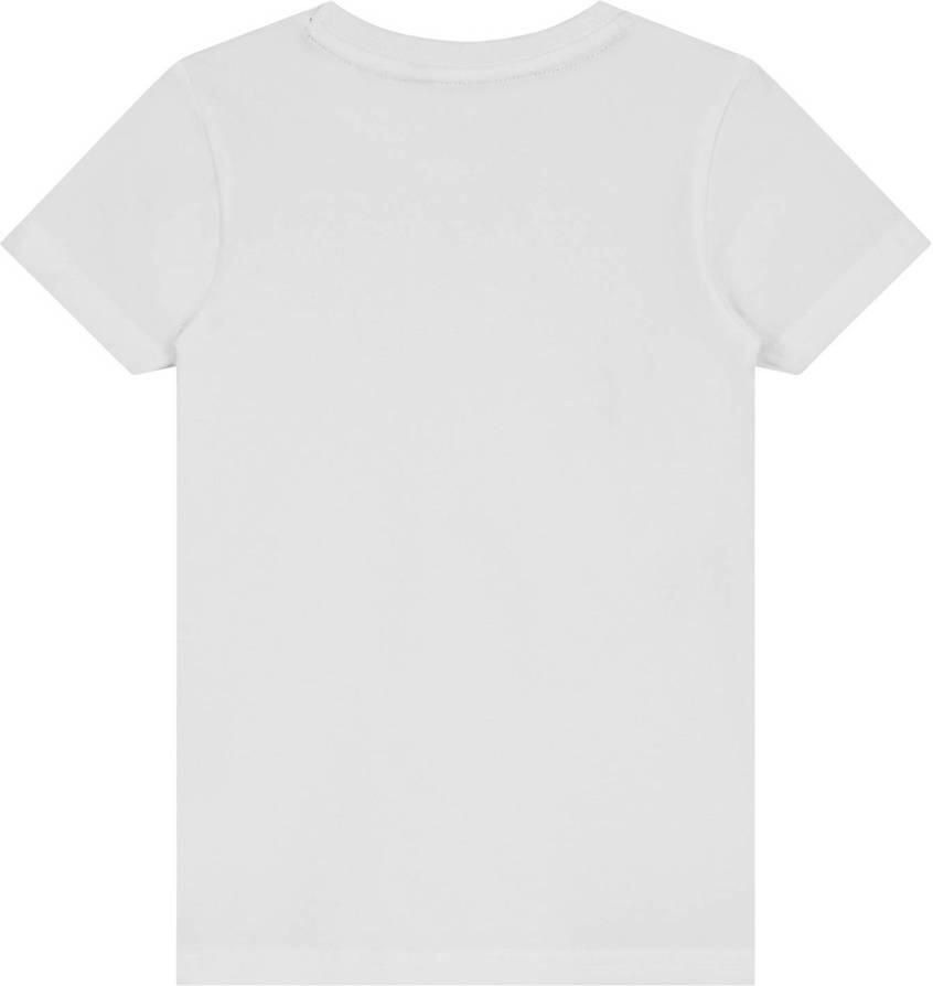 Quapi basic T-shirt Joshua wit Jongens Stretchkatoen Ronde hals Effen 110 116
