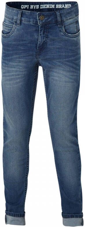 Quapi skinny fit jeans Qjake light denim Blauw Jongens Stretchdenim Effen 104